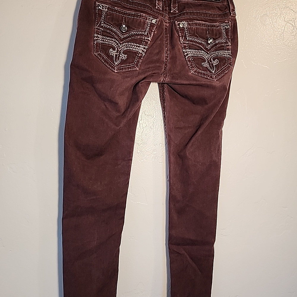 Women's Brown Embellished Jeans
